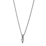 Collier 18 kt WG, 1 Nav. 0,46 ct, TW-vsi, 1 Assher 0,12 ct, TW-vsi