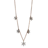 Collier 18 kt RG, 4 Brill. 0,12 ct, TW-si, 30 Trap. 0,44 ct, TW-si, 1 Brill. 0,04 ct, TW-si