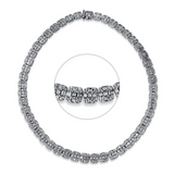 Collier 18 kt WG, 240 Bag. 39,14 ct, W-vsi/si, 581 Brill. 9,21 ct, W-vsi/si