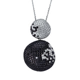 Collier 18 kt WG, Fassung teils schwarz rhodinie, 30 Brill. 6,32 ct, TW-vsi, 29 Brill. 0,37 ct, TW-vsi, 179 Brill. 3,10 ct, schwarz
