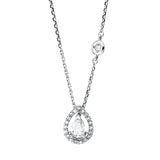 Collier 14 kt WG, 1 Tropfen 0,24 ct, TW-vsi, 20 Brill. 0,11 ct, TW-vsi