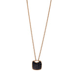 Collier 18 kt RG, Fassung schwarz rhodiniert, 20 Brill. 0,29 ct, schwarz