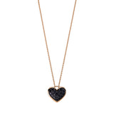 Collier 18 kt RG, Fassung schwarz rhodiniert, 19 Brill. 0,46 ct, schwarz