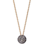 Collier 18 kt RG, Fassung schwarz rhodiniert, 35 Brill. 0,22 ct, braun