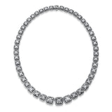 Collier 18 kt WG, 188 Bag. 4,79 ct, TW-vsi, 47 Assher 7,23 ct, TW-vsi, 1228 Brill. 10,62 ct, TW-vsi