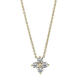 Collier 18 kt GG, mit ZÖ 40 cm + 43 cm, 4 Brill. 0,40 ct, TW-si