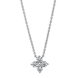 Collier 18 kt WG, mit ZÖ 40 cm + 43 cm, 4 Brill. 0,39 ct, TW-si