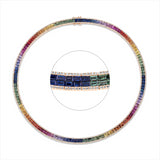 Collier 18 kt RG, 724 Brill. 3,40 ct, TW-si, 290 Saphire 25,69 ct multicolor