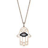Collier 18 kt RG, mit Öse, 11 Brill. 0,07 ct, TW-si, 14 Brill. 0,08 ct, schwarz