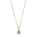 Collier 14 kt GG, mit Öse, 6 Brill. 0,14 ct, TW-vsi/si, 1 Brill. 0,05 ct, TW-vsi/si
