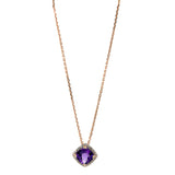 Collier 18 kt RG, 28 Dia. 0,05 ct, TW-vsi/si, 1 Amethyst 0,87 ct lila