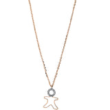 Collier 18 kt RG+WG, 12 Brill. 0,03 ct, TW-si