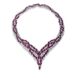 Collier 18 kt WG, 276 Brill. 20,35 ct, TW-vsi, 123 Rubine 69,03 ct rot