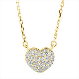 Collier 18 kt GG, Fassung rhodiniert, 1 Brill. 0,01 ct, TW-pi, 50 Brill. 0,27 ct, TW-pi