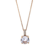 Collier 18 kt RG, 4 Brill. 0,06 ct, TW-si, 1 Amethyst 1,77 ct grün