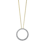 Collier 18 kt GG, Fassung rhodiniert, 38 Brill. 0,50 ct, TW-si