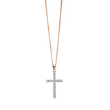 Collier 18 kt RG, Fassung rhodiniert, 12 Brill. 0,35 ct, TW-si