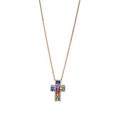 Collier 18 kt RG, 30 Brill. 0,27 ct, TW-si, 12 Saphire 1,17 ct fancy