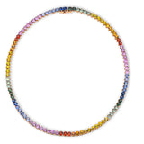 Collier 18 kt RG, 100 Saphire 30,06 ct fancy