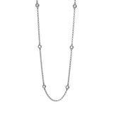 Collier 18 kt WG, mit ZÖ 50 cm, 10 Brill. 0,53 ct, TW-si