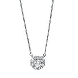 Collier 18 kt WG, 8 Brill. 0,43 ct, TW-si, 1 Brill. 0,32 ct, TW-si