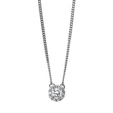 Collier 18 kt WG, 10 Brill. 0,05 ct, TW-si, 1 Brill. 0,12 ct, TW-si