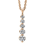 Collier 18 kt RG, mit Öse, 5 Brill. 0,30 ct, TW-si