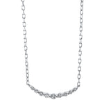 Collier 14 kt WG, mit ZÖ 40 cm + 43 cm, 7 Brill. 0,12 ct, TW-si, 2 Brill. 0,02 ct, TW-si