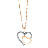 Collier 18 kt RG, Fassung rhodiniert, 25 Brill. 0,21 ct, TW-si