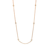 Collier 18 kt RG, mit ZÖ 42.5 cm, 10 Brill. 0,39 ct, TW-si