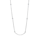 Collier 18 kt WG, mit ZÖ 42.5 cm, 10 Brill. 0,39 ct, TW-si