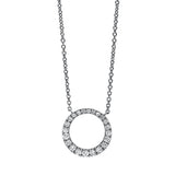 Collier 18 kt WG, mit ZÖ 38 cm 36.8 cm, 22 Brill. 0,30 ct, TW-si