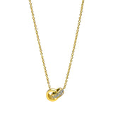Collier 18 kt GG, 15 Brill. 0,07 ct, TW-si