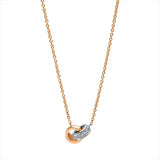 Collier 18 kt RG+WG, 15 Brill. 0,06 ct, TW-si