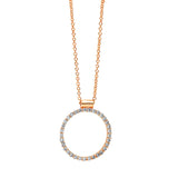 Collier 18 kt RG, mit ZÖ 40 cm, 33 Brill. 0,26 ct, TW-si