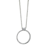 Collier 18 kt WG, mit ZÖ 40 cm, 33 Brill. 0,23 ct, TW-vsi