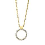Collier 18 kt GG, mit ZÖ 40 cm, 21 Brill. 0,17 ct, TW-si