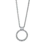 Collier 18 kt WG, mit ZÖ 40 cm, 21 Brill. 0,17 ct, TW-vsi