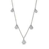 Collier 18 kt WG, mit ZÖ 40 cm, 2 Brill. 0,06 ct, TW-si, 1 Brill. 0,05 ct, TW-si, 32 Brill. 0,40 ct, TW-si