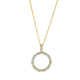 Collier 18 kt GG, mit Öse, 10 Brill. 0,44 ct, TW-si, 15 Brill. 0,32 ct, TW-si