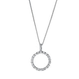 Collier 18 kt WG, mit Öse, 10 Brill. 0,43 ct, TW-si, 15 Brill. 0,32 ct, TW-si