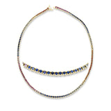 Collier 18 kt GG, 132 Saphire 9,37 ct multicolor