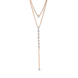 Collier 18 kt RG, 9 Tropfen 1,94 ct, TW-si