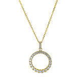 Collier 14 kt GG, mit Öse, 28 Brill. 0,65 ct, TW-si