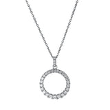 Collier 14 kt WG, mit Öse, 28 Brill. 0,67 ct, TW-si