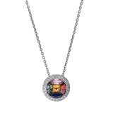Collier 18 kt WG, 72 Brill. 0,53 ct, TW-si, 5 Saphire 1,50 ct fancy