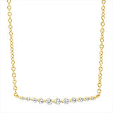 Collier 18 kt GG, mit ZÖ 40 cm, 4 Brill. 0,06 ct, TW-si, 3 Brill. 0,08 ct, TW-si, 4 Brill. 0,02 ct, TW-si