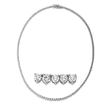 Collier 18 kt WG, 197 Brill. 7,00 ct, TW-si
