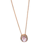 Collier 18 kt RG, 28 Brill. 0,10 ct, TW-si, 1 Morganit 1,55 ct rosa