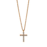 Collier 18 kt RG, mit ZÖ 42 cm, 15 Brill. 0,08 ct, TW-si